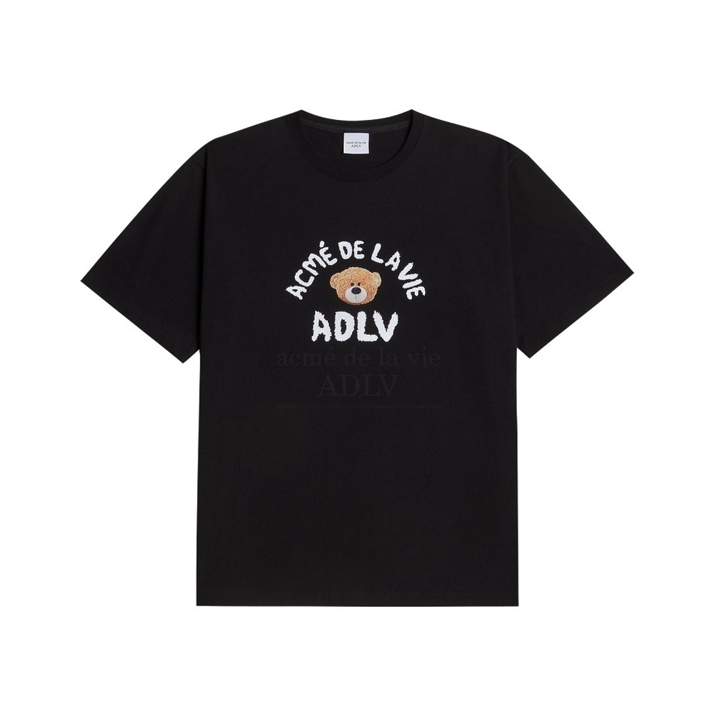 NWT [acmé de la vie] TEDDY BEAR (BEAR DOLL) SHORT SLEEVE T-SHIRT BLACK Size 1